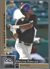 2009 Upper Deck First Edition Dexter Fowler RC #102 Colorado Rockies Rookie Card. rookie card picture