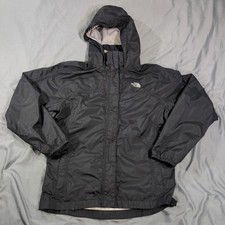 The North Face Jacket Girls XL 18 Gray Hooded Waterproof Rain Coat Ripstop