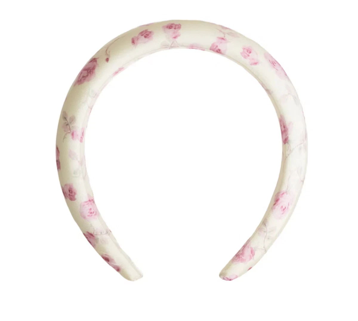 LoveShackFancy x Goody Pink and White Floral Padded Headband NWT NWT - LoveShackFancy x Goody - Flower Elastic - English Ivy  main image 3