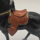 Vintage Plastic Horse Figurine with Brown Saddle and Chain Reins Saddle — photo 5