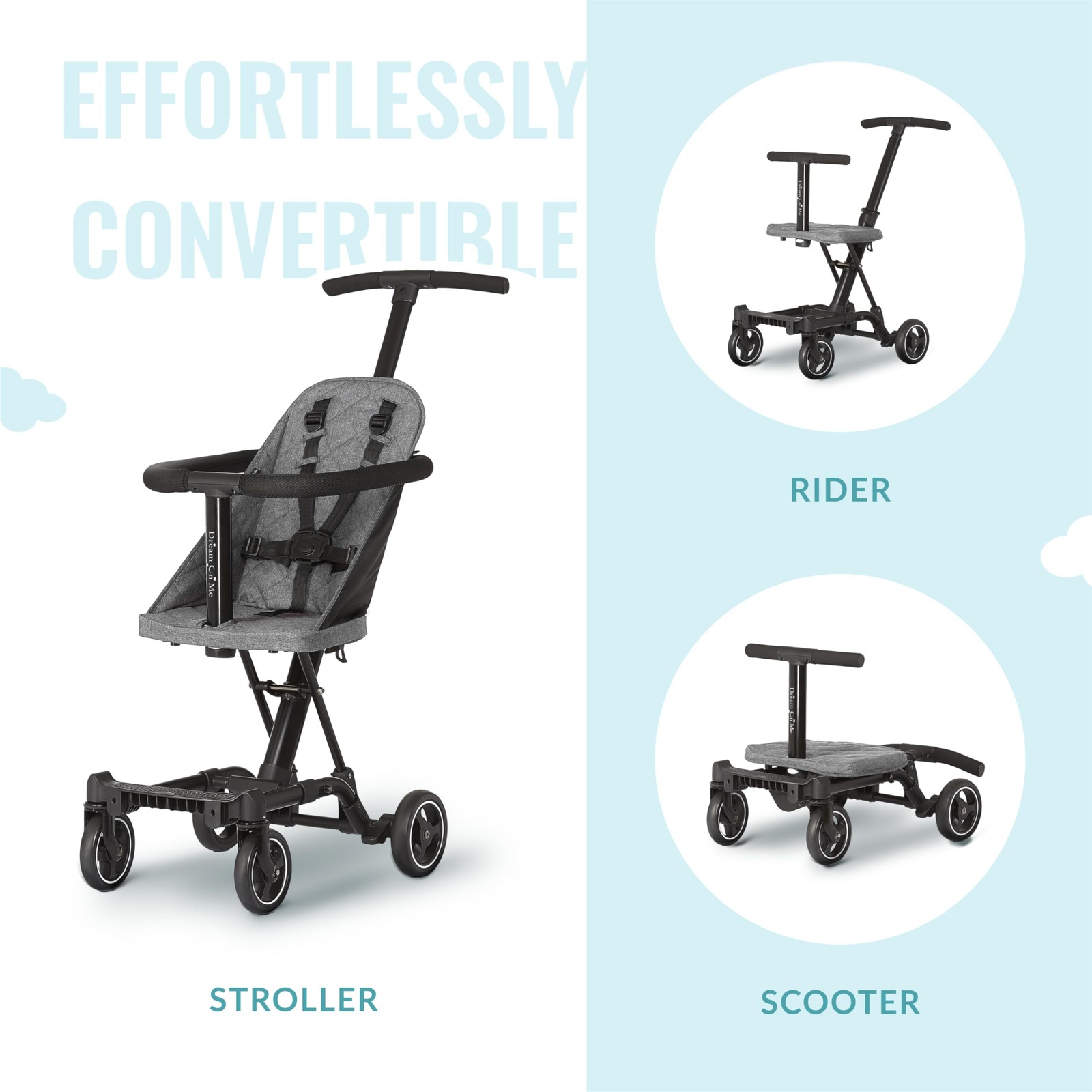 Dream On Me Coast Rider Stroller: Lightweight, Compact, One-Hand Easy Fold