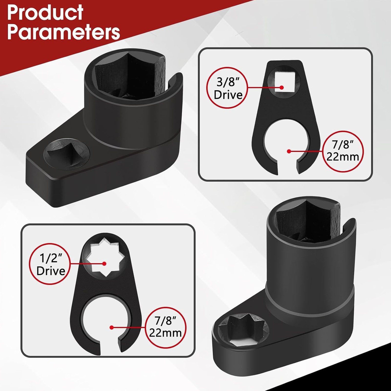 5pcs Oxygen O2 Sensor Socket Remover/Installer Thread Chaser Tool Set Kit 22mm