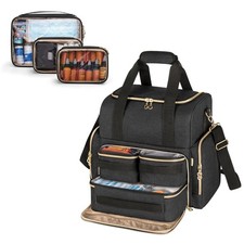 LUXJA Large Tattoo Travel Case with 3 Removable Pouches, Black