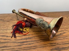 ANTIQUE BRITISH ARMY ROYAL WELSH FUSILIERS 23RD FOOT COPPER BUGLE