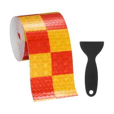 1 Set Reflective Tape, 16.4 ft x 1.97 Inch, Night Safety Sticker, Red, Yellow