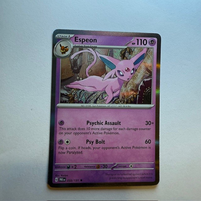 Espeon Rare SV: Prismatic Evolutions 033/131 NM reverse holo