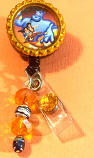 Id badge holder retractable alligator clip Disney Aladdin and Everyone