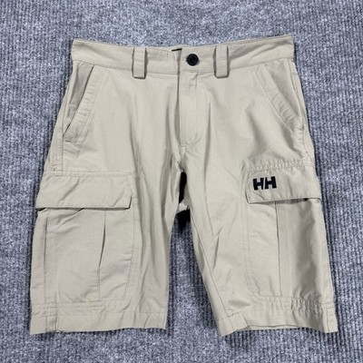 Helly Hansen Mens Size 30 QD Cargo Shorts Tan Beige Ripstop Stretch Outdoors
