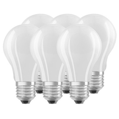 6 x Osram LED Filament Birnenform A60 5W = 40W E27 matt 470lm 4000K DIMMBAR