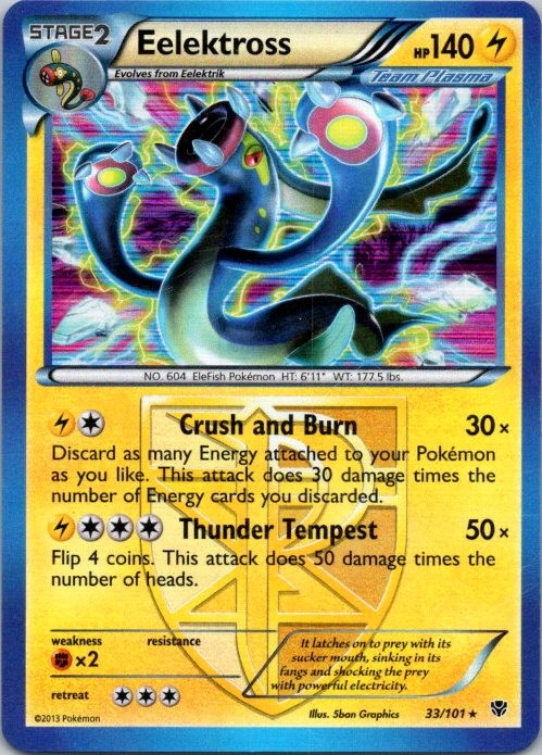 Eelektross (Team Plasma) Holo Rare Plasma Blast 33/101 LP(SKU 1-5)