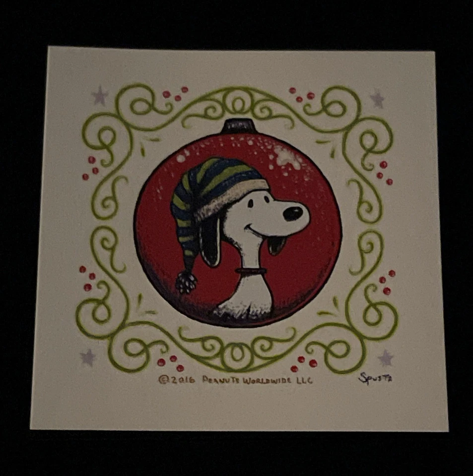 2 件套 Marq Spusta 迷你圣诞装饰品屏幕打印 Charlie Brown 史努比 白色 — 第 4/4 张图片