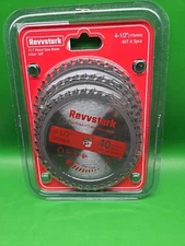 3 PACK REVVSTARK TCT WOOD CIRCULAR SAWBLADE-4. 5" ,3/8"ARBOR-FINE FINISH