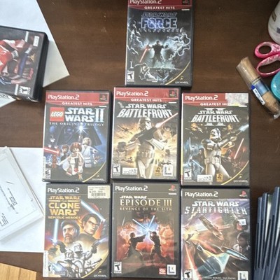 7 Game PS2 Star Wars Lot 4 CIB And 3 Disc And Cases. See Description For List