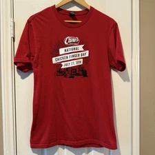 Raising Cane's Red T-Shirt Crew Medium 2018 National Chicken Finger Day