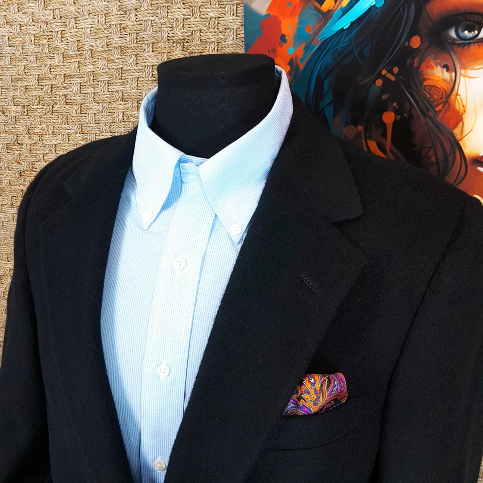 Abrigo deportivo informal de cachemir puro suave y lujoso Barrister para hombre talla 38R Foto 2 de 4