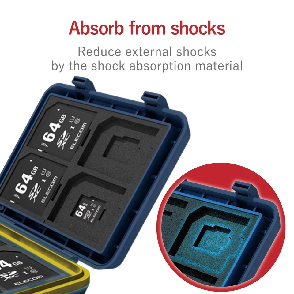 Elecom Memory Card Case Holds 8 SD Cards and 8 MicroSD Cards Shockproof Nav 217 - Image 4 of 4