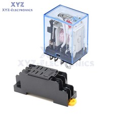 10A AC 220V Coil Power Relay DPDT LY2NJ HH62P HHC68A-2Z With Socket Base