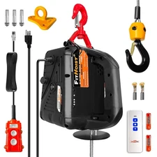 Electric Hoist Winch w/ 40ft Steel Cable, 110V & 120V, 660Lbs Capacity, Manua...