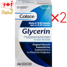 Colace Glycerin Suppositories Adult 2 Pack 48 Total Count