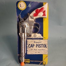 Vintage Kilgore Ranger Cap Pistol 50 Shot Repeater Cap Gun New on Card 1950's