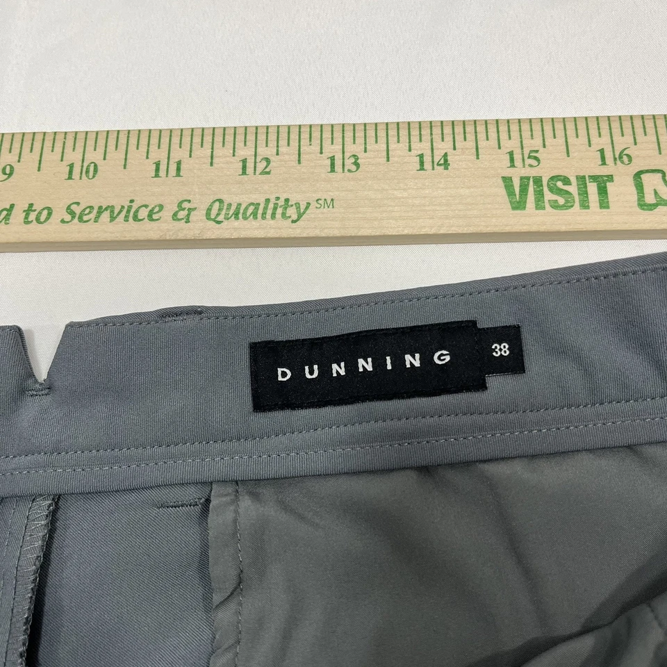 Dunning Shorts 男式 38 灰色高尔夫平前弹力 10 英寸内缝 Chino Performance — 第 3/4 张图片