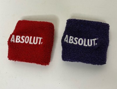 Absolut Vodka Wrist Sweatbands RED PURPLE White Embroidered NEW