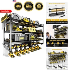 Power Tool Organizer Wall Mount Heavy Duty Rack Garage Storage 4 Layers