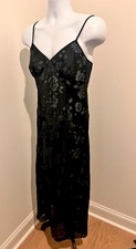 Vintage Victoria  s Secret Gold Label Burnout Slip Dress Whimsygoth Side Slit M
