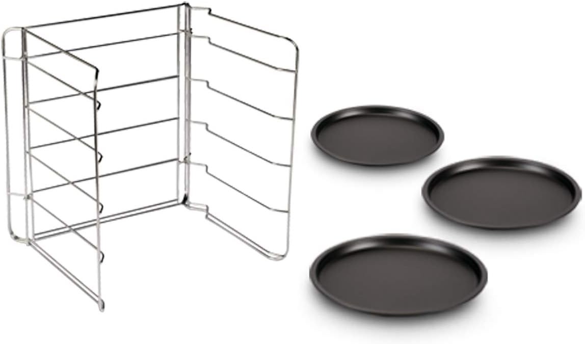 Guardini Mania bandeja para pizza con rejilla, acero, negro