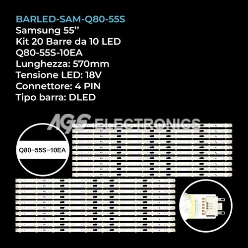 SAMSUNG Q80-55S-10EA Q70-55S-10EA BN96-50371A 20 BAR STRIP 10 LED TV KIT