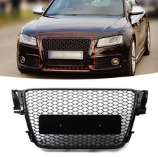 Gloss Black Honeycomb Front Bumper Mesh Grille Grill For Audi A5 8T S5 2008-2012