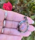 1.25” Mexican Boulder Opal Sterling Silver Pink w/ Fire Pendant Stamped MEX 925 — photo 2