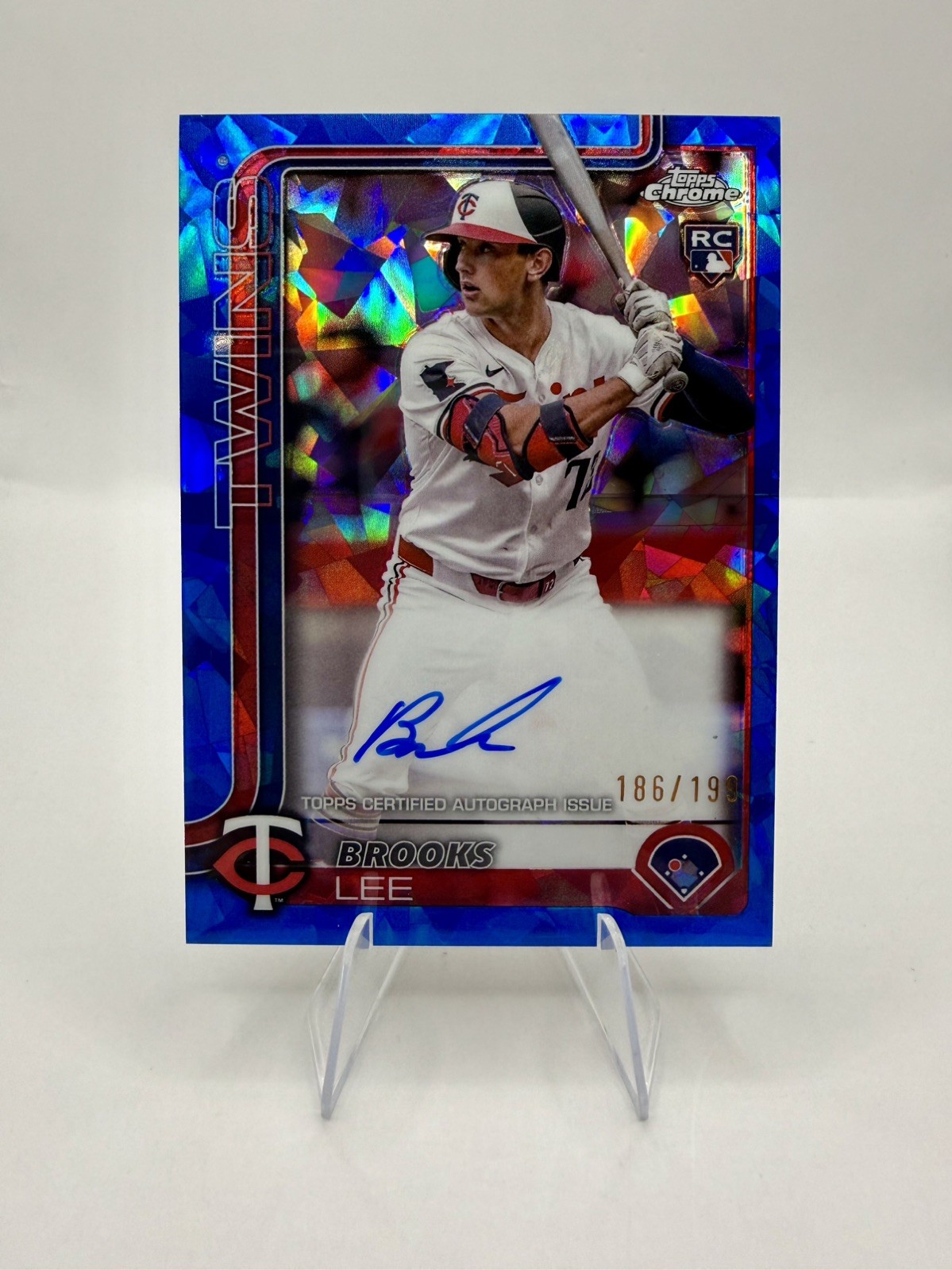 BROOKS LEE 2025 Topps Chrome Sapphire Rookie Autograph /199 #RA-BL (RC) Twins!!!