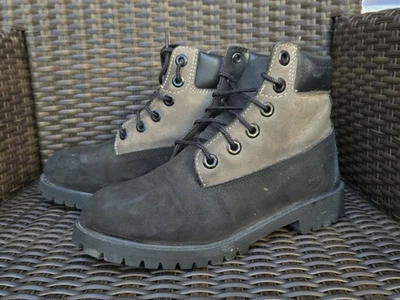(M052 981) 🥾 Timberland 6-Inch Premium Junior – Nubuck Noir & Gris – Taille 37 - Photo 1/4