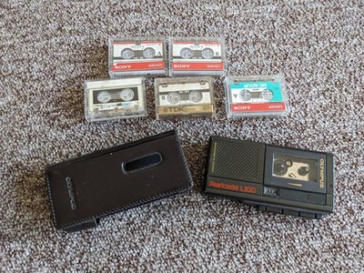 Olympus L100 MicroCassette Pearlcorder Diktiergerät Diktiergerät & 5 Kassetten.