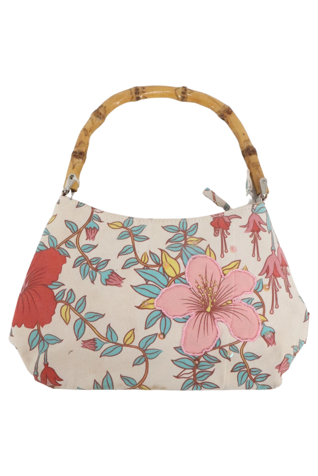 DANIEL RAY Damen Henkeltasche Blumenmuster Vintage Stoff Klein Mehrfarbig