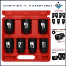 7-piece Axle Socket Set With Corrosion-resistant Black Finish 12-inch Drive