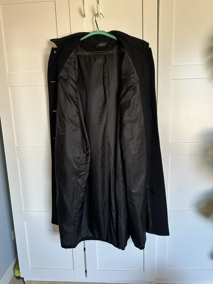 Abrigo para mujer Jones New York negro de un solo pecho de lana/poliéster 46,5 largo Foto 3 de 4