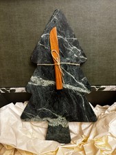 Tagliere formaggio marmo a forma di albero di Natale con coltello e confezione regalo, 13,5 x 7 pollici