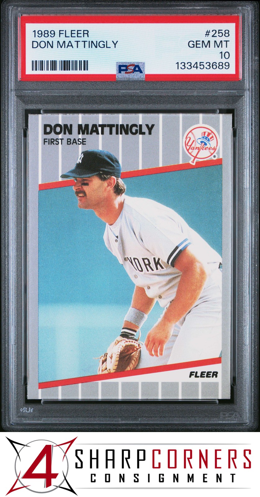 1989 FLEER #258 DON MATTINGLY YANKEES PSA 10