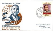 GOLDPATH: St Kitts cover 1968 to England first day CV930_P06