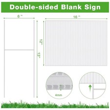 Corrugated Plastic Yard Signs 16x12 Inch - 20 Pack