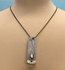 Bottle Opener Necklace Dog Tag Style Plain Gunmetal Ball Chain 25 Inch Chain New