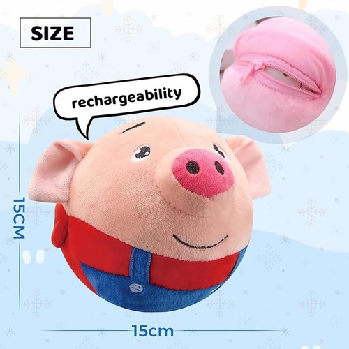 Washable Cartoon Pig Plush Sound Electronic Dog Toy Active Moving Pet Plush Toy - 第 1/8 張圖片