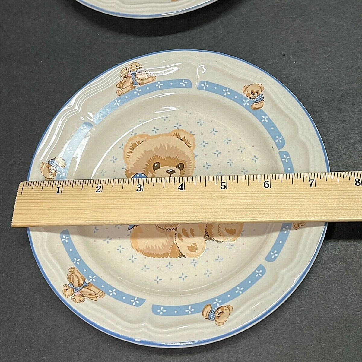 Country Teddy Bear Stoneware Plates (3) Child's Plates Tienshan