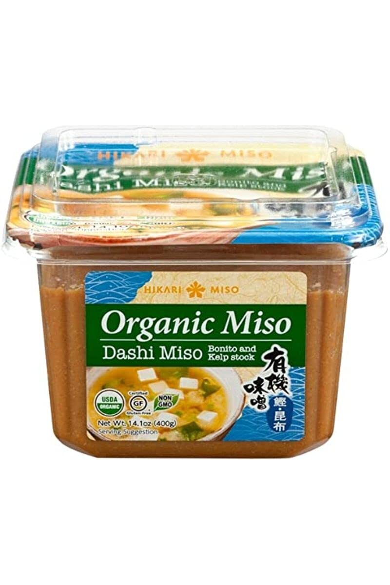Pasta de miso Dashi orgánica Hikari, caldo de bonito y algas, 14,1 oz