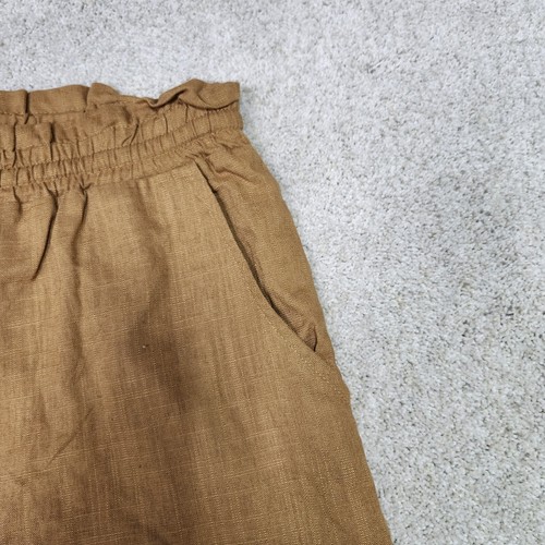 New In Shorts Women’s Yellow Elastic Waist Pockets Drawstring Lg NWT Linen Blend - 第 9/11 張圖片