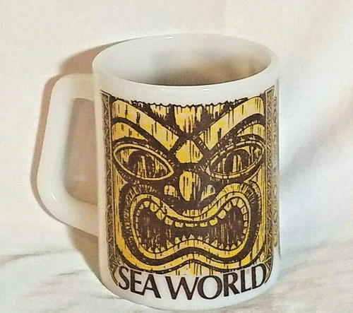 Vtg TIKI Mug SeaWorld FEDERAL GLASS Cup Souvenir Tourist 
