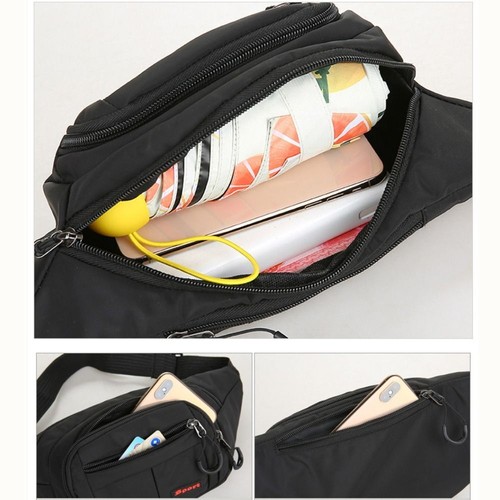 Solid Color Sports Waist Bag Nylon Fanny Packs Portable Crossbody Chest Bag - Zdjęcie 6 z 10