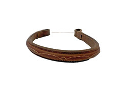 EDGEWOOD RAISED LEATHER BROW-BAND -SMALL PONY W/FANCY STITCHING MEDIUM BROWN
